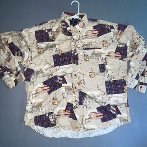 Vtg Chaps Ralph Lauren travelers design button down